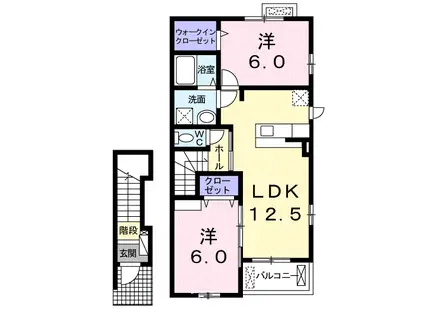 リバーサイド寿(2LDK/2階)の間取り写真