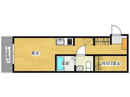 リヴィエール戸坂IV(ワンルーム/1階)の間取り写真