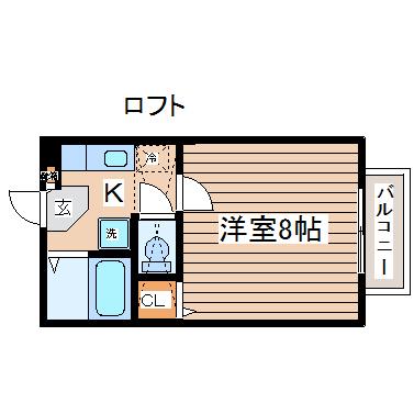 サンヒルズみずほ台(1K/1階)の間取り写真