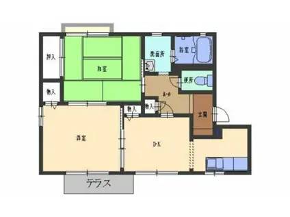 エクシード(2DK/1階)の間取り写真