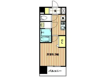 プレサンス天王寺ヴィヴァン(1K/2階)の間取り写真