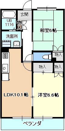エスペランサ(2LDK/2階)の間取り写真