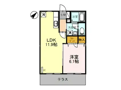 パル春日(1LDK/1階)の間取り写真