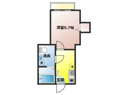 サザン・ラキシス(1K/1階)の間取り写真