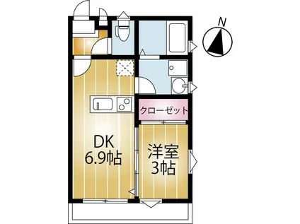 AQUE 10(1DK/3階)の間取り写真