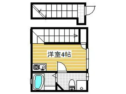 アヴニール上北沢(ワンルーム/2階)の間取り写真