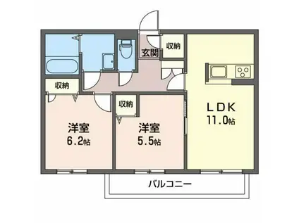 アートタウン(2LDK/1階)の間取り写真