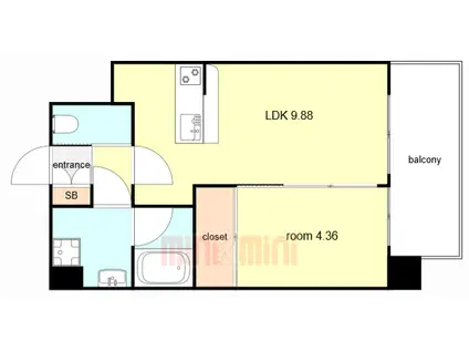 プレジオ塚本ASIAN(1LDK/8階)の間取り写真