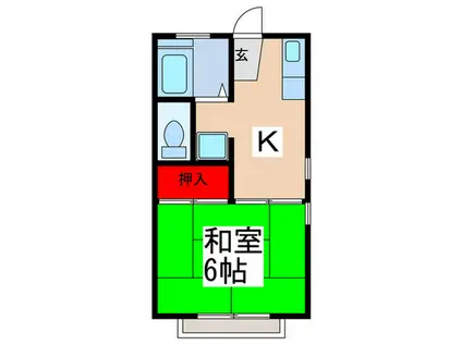 コーポ桔梗(1K/2階)の間取り写真