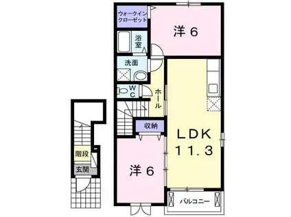 デーアIII(2LDK/2階)の間取り写真