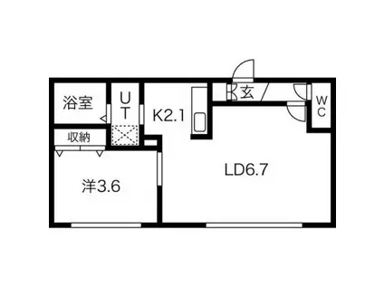 GRAND RAVINE 菊水(1LDK/3階)の間取り写真