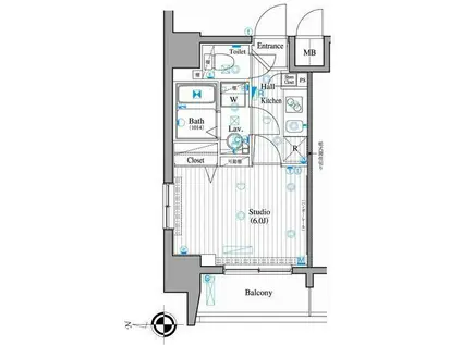 ガーラ・ステーション新丸子(1K/11階)の間取り写真