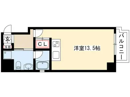 フレシール(1DK/3階)の間取り写真