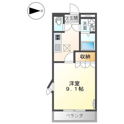 グランドソレーユ(1K/1階)の間取り写真
