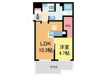ARIETTA西宮(1LDK/2階)の間取り写真