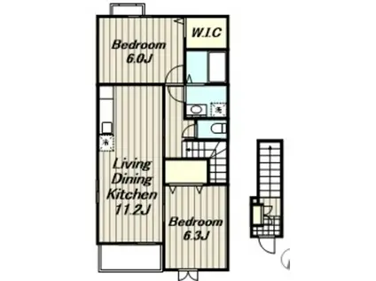 プライムハイツ(2LDK/2階)の間取り写真
