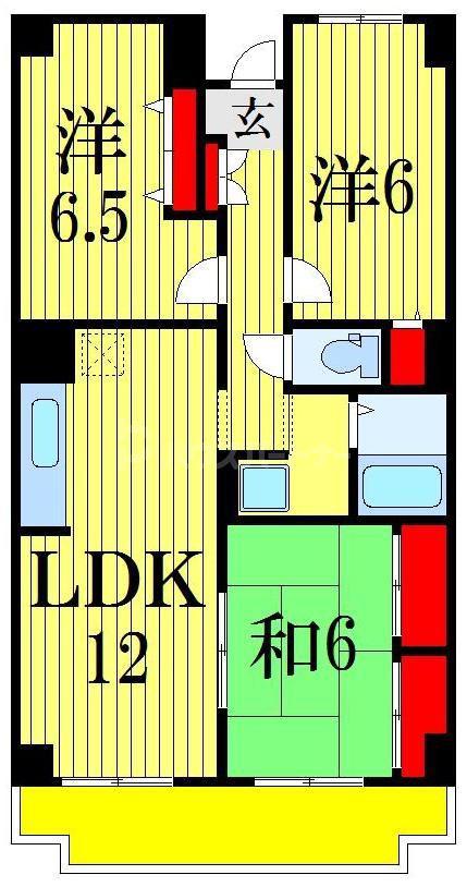 ハーヴェスト本郷(3LDK/2階)の間取り写真