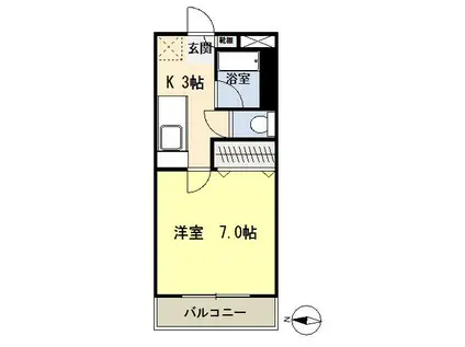 グランベイラ庄子(1K/3階)の間取り写真