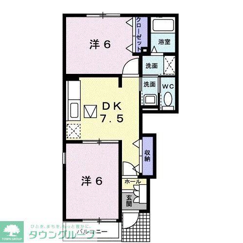 パストラル(2DK/1階)の間取り写真