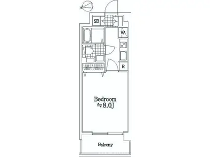 エクセリア東京イーストプレイス(1K/2階)の間取り写真