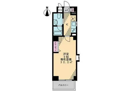 森下ツインキャッスル S棟(1K/2階)の間取り写真