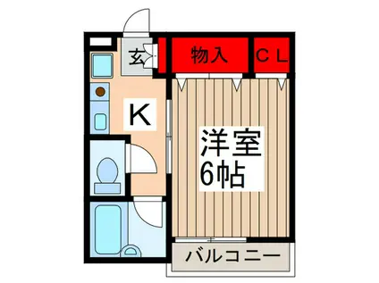 ハウスオータム(1K/2階)の間取り写真