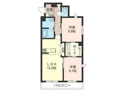 PRIMER(2LDK/3階)の間取り写真