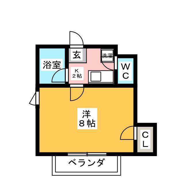 KT FLAT(1K/1階)の間取り写真
