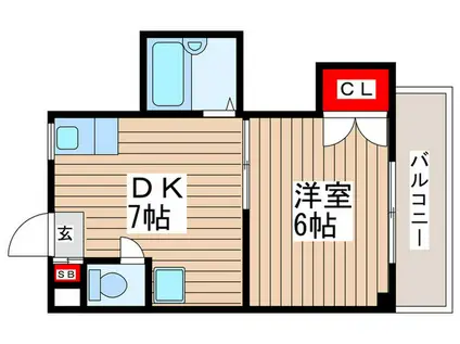 アイリス(1DK/4階)の間取り写真