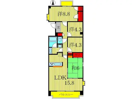 TS GARDEN柏(4LDK/3階)の間取り写真