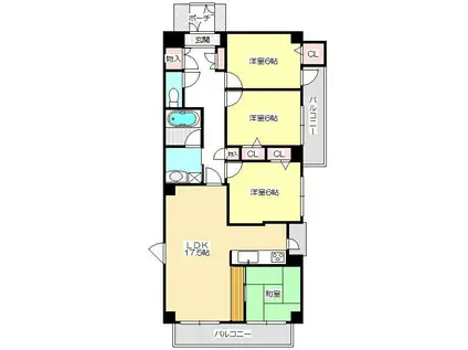 シャインロータス(4LDK/3階)の間取り写真