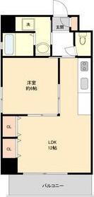 AHビル(1LDK/7階)の間取り写真