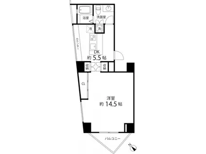 レニール本駒込(1DK/11階)の間取り写真