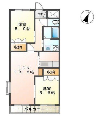 VERS LAVENIR(2LDK/2階)の間取り写真