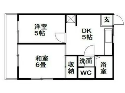 スイートピー(2DK/1階)の間取り写真