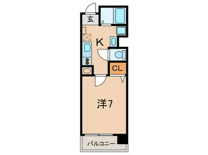 JR山陽本線 西明石駅 徒歩6分 8階建 築19年(1K/7階)の間取り写真