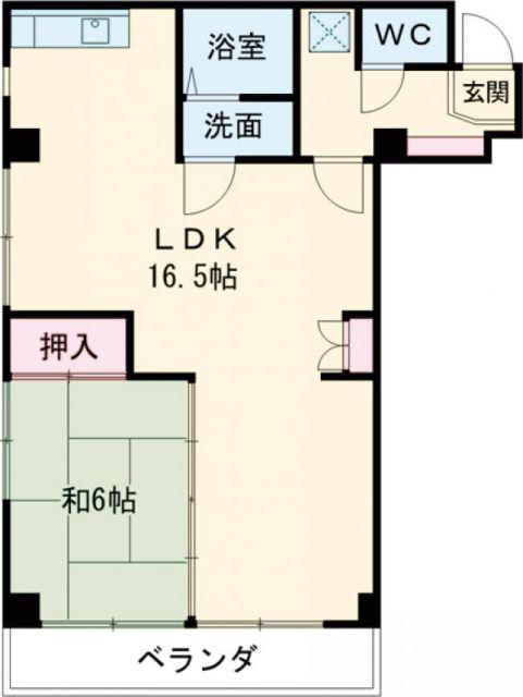 ライフ21(1LDK/5階)の間取り写真