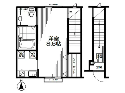 YOU&V(1K/2階)の間取り写真