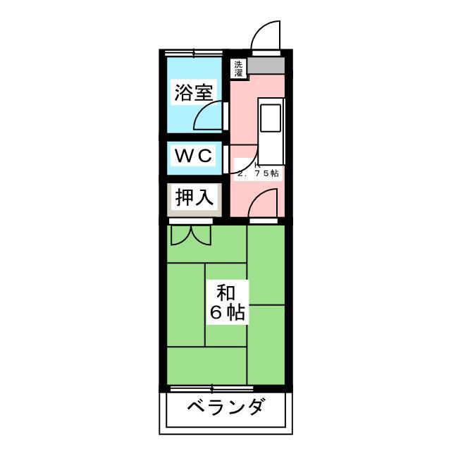 ブルーハイツ(1K/2階)の間取り写真