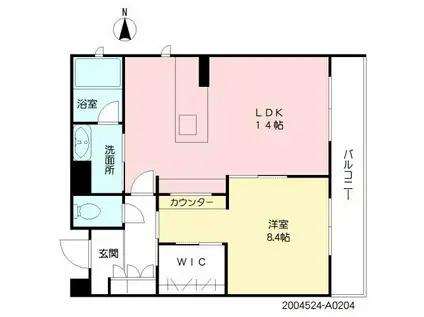 シャーメゾンステージ鳥栖(1LDK/2階)の間取り写真