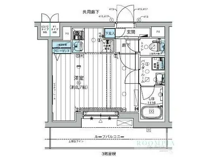 メインステージ板橋蓮根II(ワンルーム/4階)の間取り写真