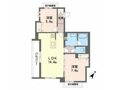 SHAMAISON COURAGEVI(2LDK/2階)の間取り写真