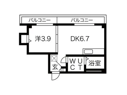 ROKUJO HOUSE(1DK/3階)の間取り写真