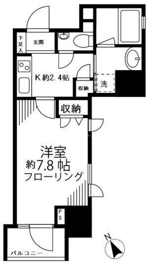 ファインクレスト護国寺(1K/3階)の間取り写真