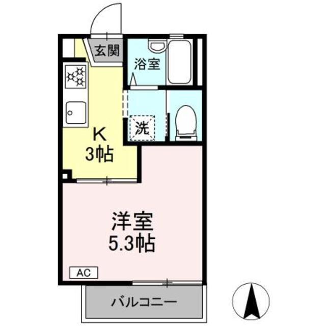 サンクレストせど(1K/2階)の間取り写真