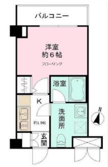 CYNTHIA代田橋III(1K/2階)の間取り写真