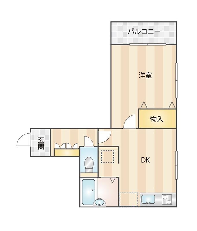 フォレスト イン コテージ(1DK/1階)の間取り写真