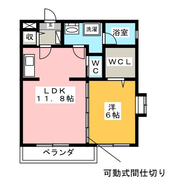 GRATION(1LDK/2階)の間取り写真