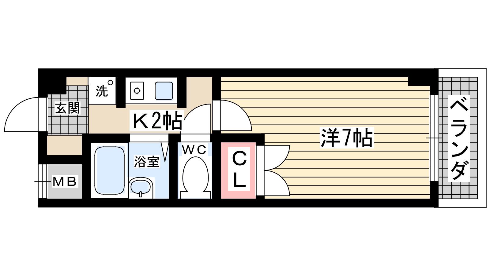 ソレイユ西宮(1K/3階)の間取り写真