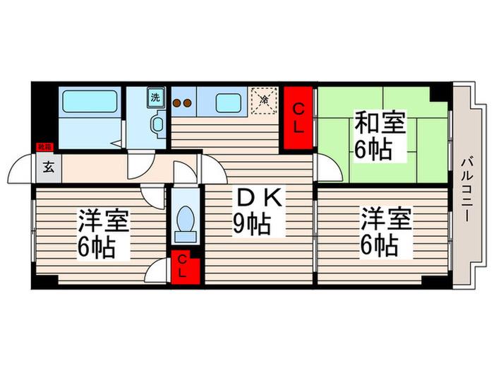 ジュエル葛西(3DK/3階)の間取り写真